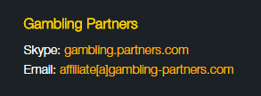 партнерская программа gambling partners - контакты